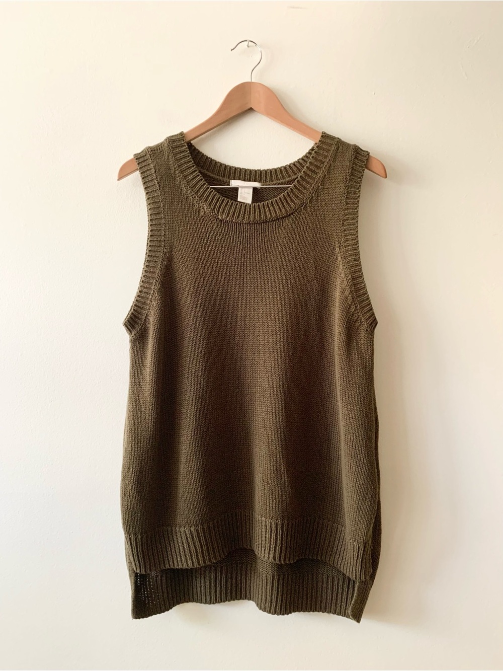 NEW H&M Olive Green Sleeveless Knit Vest